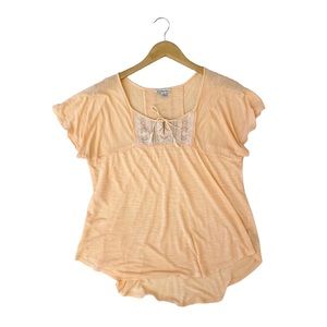 AMERICAN EAGLE Boho Peach Embroidered Flowy top